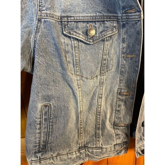 Express Medium Wash Denim Trucker Jacket Size XXL nwt (4727) - Picture 3 of 6